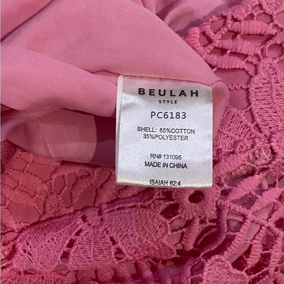 BRAND NEW NO TAGS Beulah Style Women’s Pink Floral Lace High Waist Shorts Sz S - Picture 3 of 4